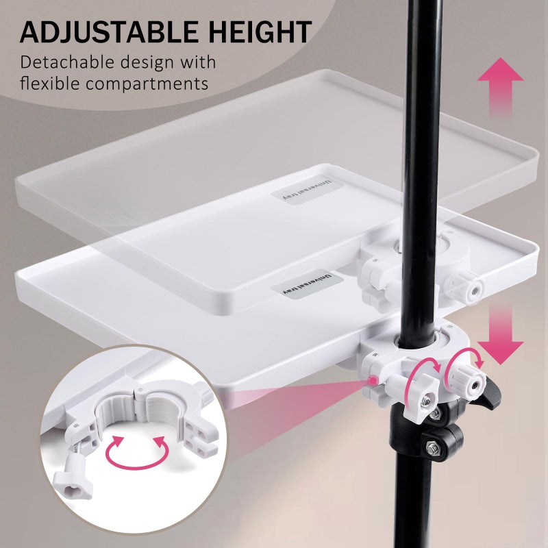 Konovoly Lash Tray Holder (9 Inch  6.7 Inch), Adjustable Plastic Essential Organizer Stand For Lash Techs, Eyelash Extension Supplies Perfect For Salon Or Homes Use (White) - Image 2